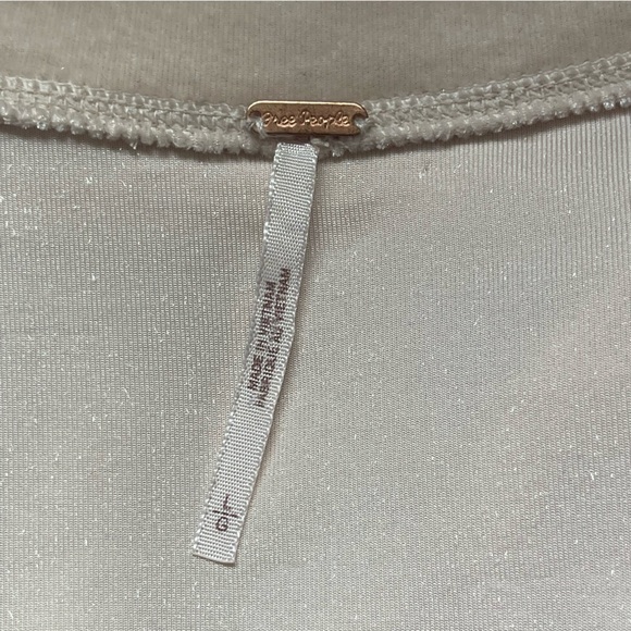 Free People Cream Claudia Velvet Top US L - Picture 4 of 6